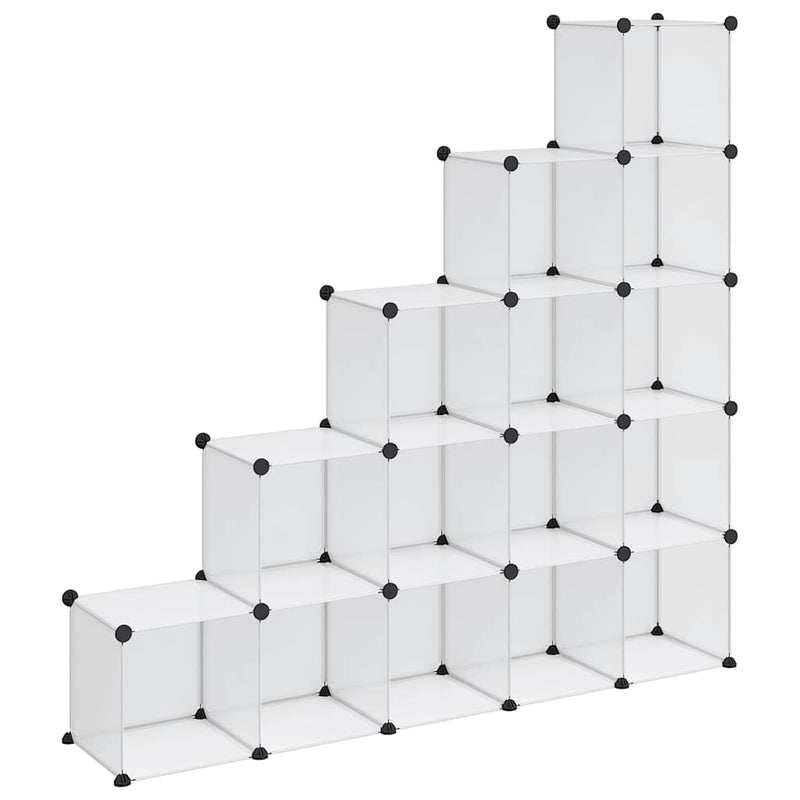 Load image into Gallery viewer, Vidaxl opbergmeubel met 15 vakken polypropeen transparant
