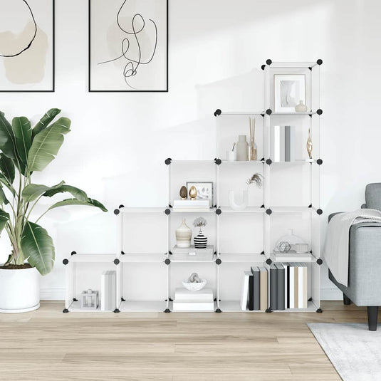 Vidaxl opbergmeubel met 15 vakken polypropeen transparant