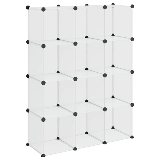 Vidaxl opbergmeubel met 12 vakken polypropeen transparant