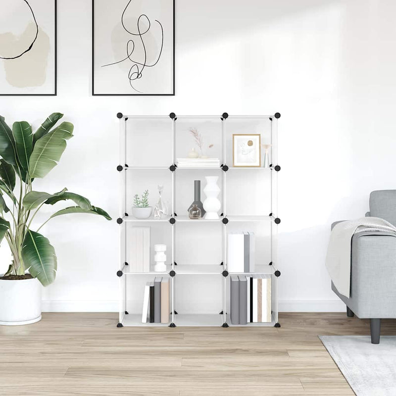 Load image into Gallery viewer, Vidaxl opbergmeubel met 12 vakken polypropeen transparant
