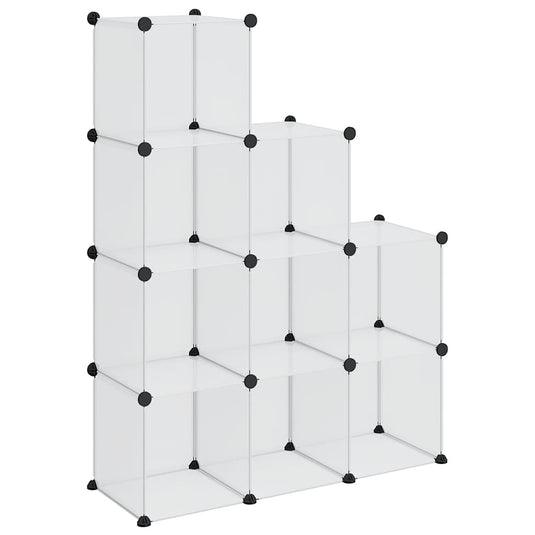 Vidaxl opbergmeubel met 9 vakken polypropeen transparant