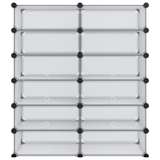 Vidaxl schoenenrek 94,5x36,5x106 cm polypropeen transparant