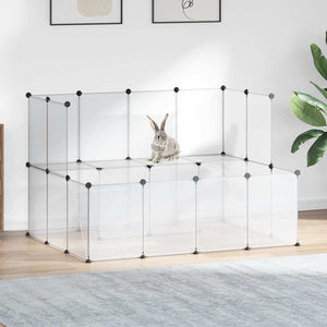 Vidaxl dierenhok klein 143x107x93 cm polypropeen en staal transparant