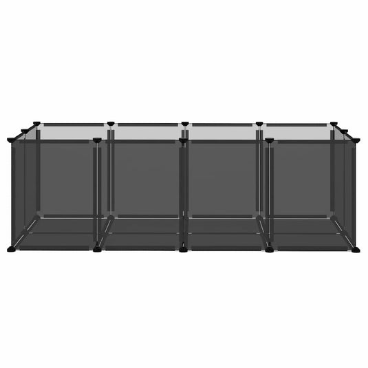 Vidaxl dierenhok klein 144x74x46,5 cm polypropeen en staal zwart