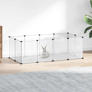 Vidaxl dierenhok klein 144x74x46,5 cm polypropeen en staal transparant