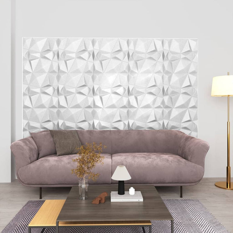 Load image into Gallery viewer, Vidaxl 48 st wandpanelen 3d diamant 12 m² 50x50 cm wit
