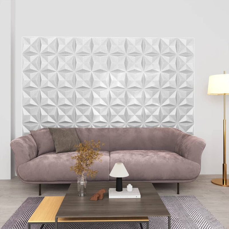 Load image into Gallery viewer, Vidaxl 24 st wandpanelen 3d origami 6 m² 50x50 cm wit
