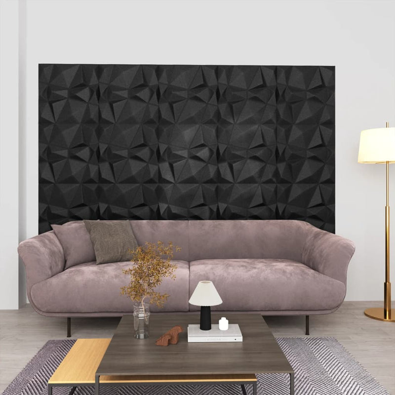 Load image into Gallery viewer, Vidaxl 24 st wandpanelen 3d diamant 6 m² 50x50 cm zwart
