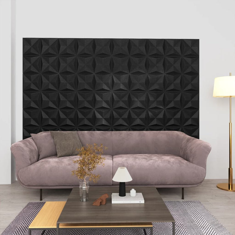 Load image into Gallery viewer, Vidaxl 24 st wandpanelen 3d origami 6 m² 50x50 cm zwart
