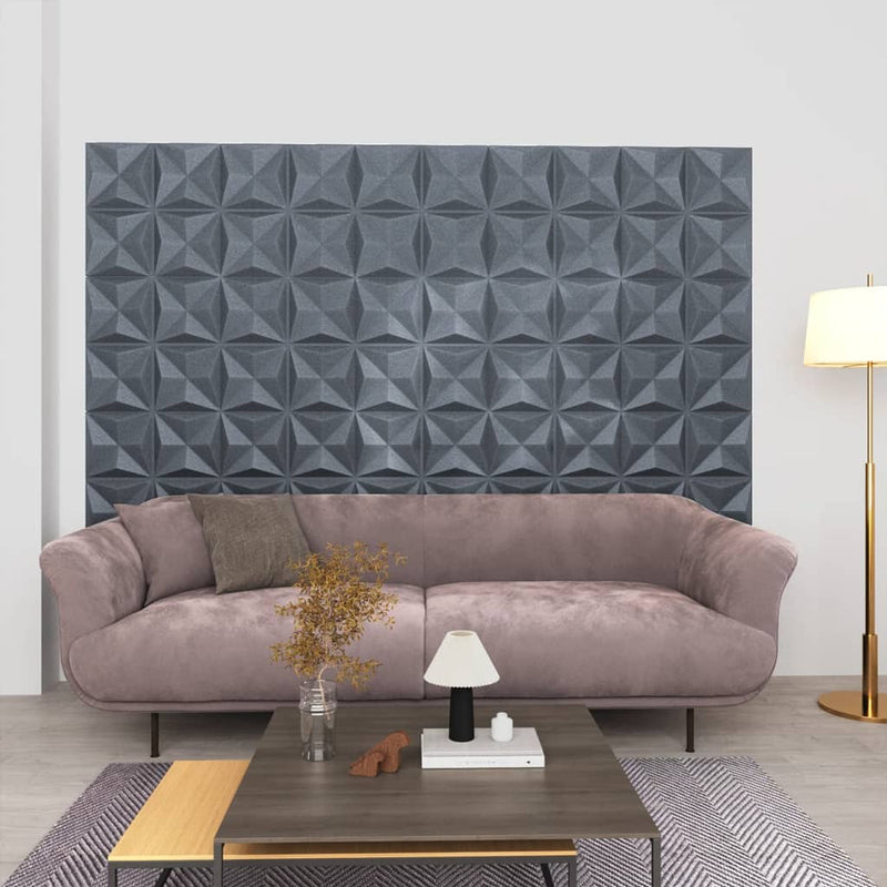 Load image into Gallery viewer, Vidaxl 24 st wandpanelen 3d origami 6 m² 50x50 cm grijs
