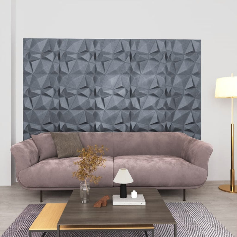 Load image into Gallery viewer, Vidaxl 12 st wandpanelen 3d diamant 3 m² 50x50 cm grijs
