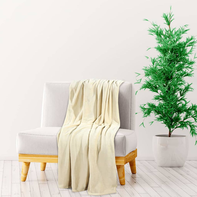Load image into Gallery viewer, Vidaxl deken 130x170 cm polyester crèmekleurig
