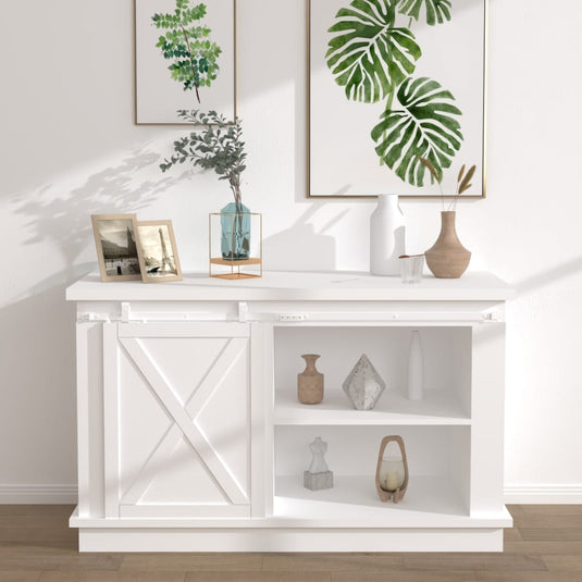 Vidaxl ophangset voor minischuifdeur 122 cm koolstofstaal wit