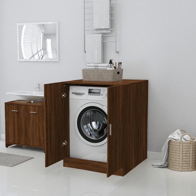 Load image into Gallery viewer, VidaXL Wasmachinekast 71x71,5x91,5 cm bruin eikenkleur

