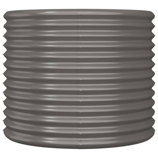 VidaXL Plantenbak 80x80x68 cm gepoedercoat staal grijs