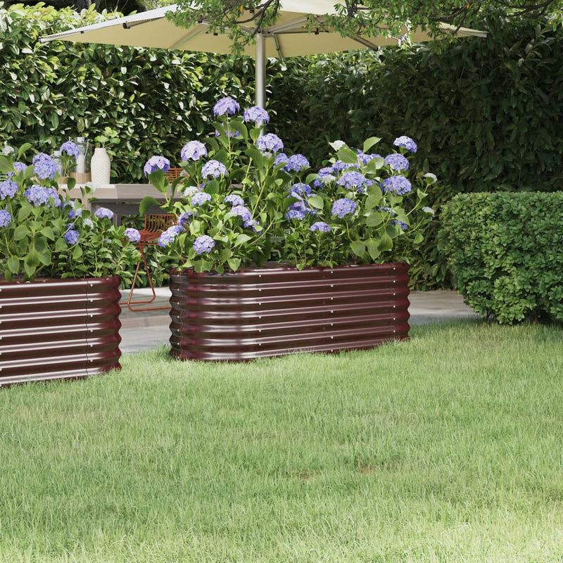 Load image into Gallery viewer, Vidaxl plantenbak 114x40x36 cm gegalvaniseerd staal bruin
