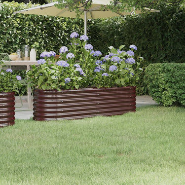Vidaxl plantenbak 152x40x36 cm gegalvaniseerd staal bruin
