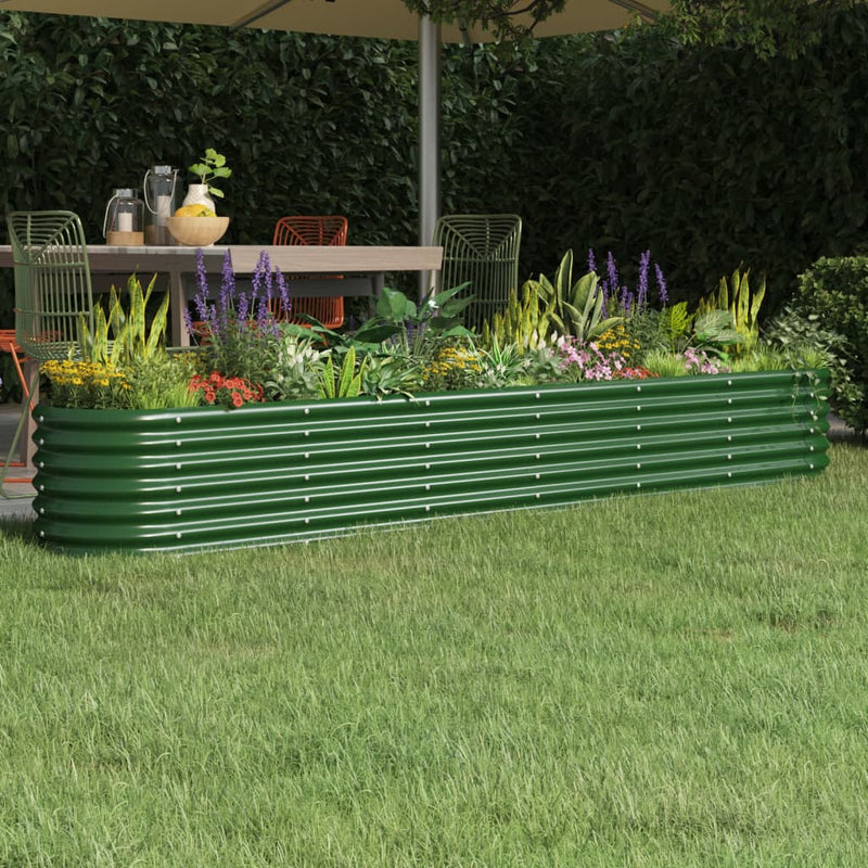 Load image into Gallery viewer, Vidaxl plantenbak 260x40x36 cm gegalvaniseerd staal groen
