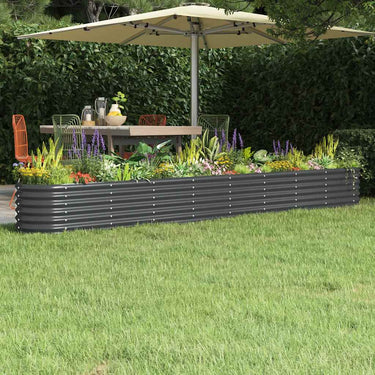 Vidaxl plantenbak 332x40x36 cm gegalvaniseerd staal antracietkleurig