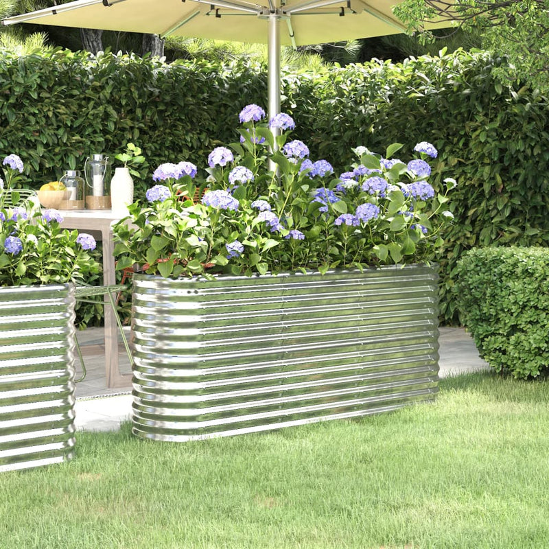 Load image into Gallery viewer, Vidaxl plantenbak 152x40x68 cm gegalvaniseerd staal zilverkleurig
