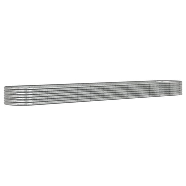 Vidaxl plantenbak 512x80x36 cm gegalvaniseerd staal zilverkleurig
