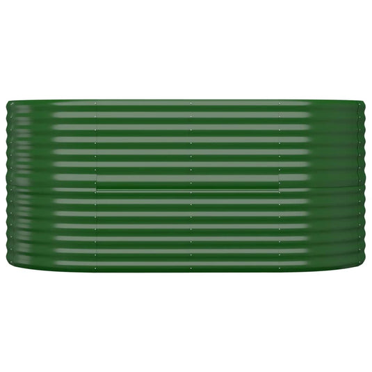 Vidaxl plantenbak 152x80x68 cm gepoedercoat staal groen