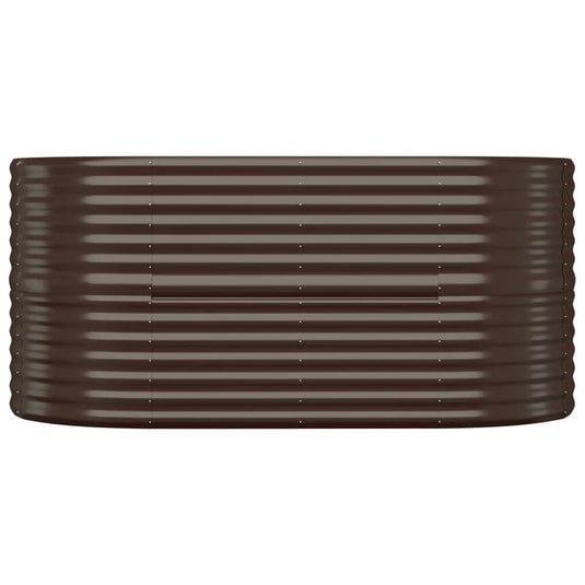 Vidaxl plantenbak 152x80x68 cm gepoedercoat staal bruin