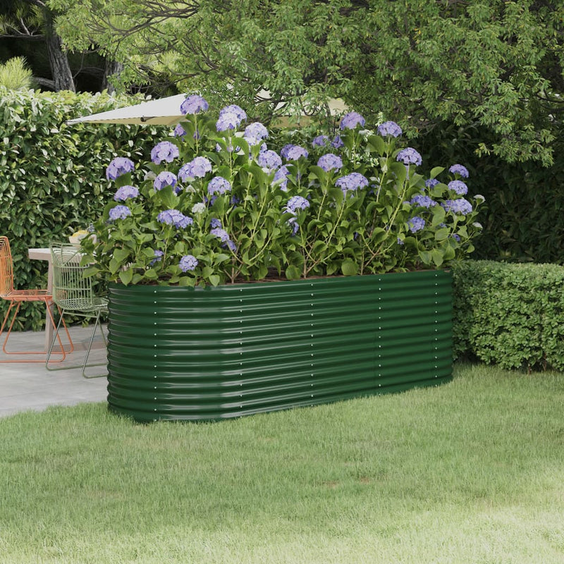 Load image into Gallery viewer, Vidaxl plantenbak 224x80x68 cm gegalvaniseerd staal groen
