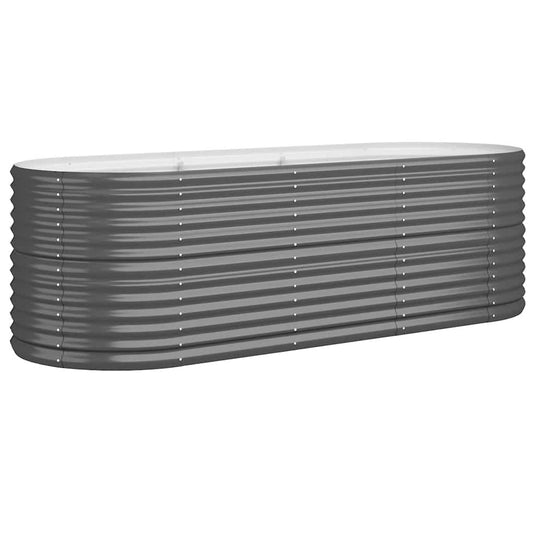 Vidaxl plantenbak 224x80x68 cm gepoedercoat staal antracietkleurig