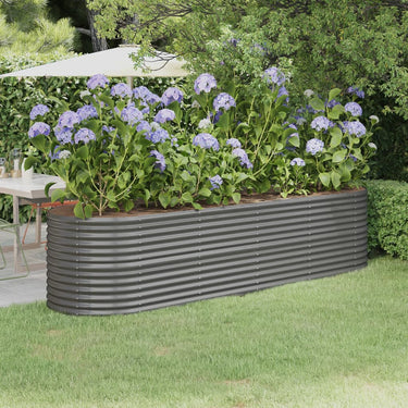 Vidaxl plantenbak 296x80x68 cm gegalvaniseerd staal grijs