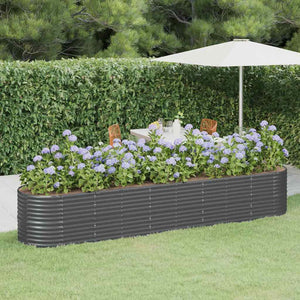 Vidaxl plantenbak 368x80x68 cm gegalvaniseerd staal antracietkleurig