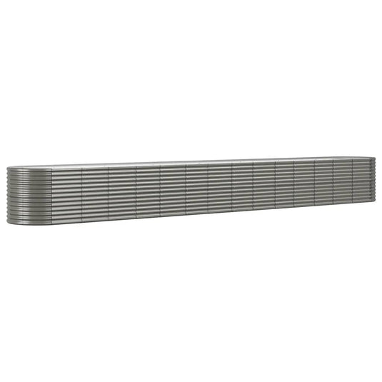 VidaXL Plantenbak 620x80x68 cm gepoedercoat staal grijs