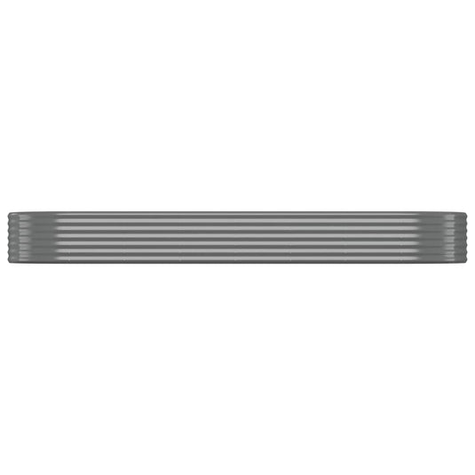 Vidaxl plantenbak 322x100x36 cm gegalvaniseerd staal grijs