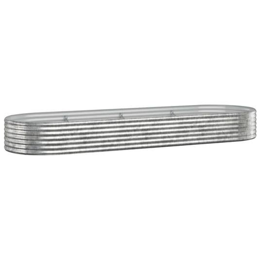 Vidaxl plantenbak 322x100x36 cm gegalvaniseerd staal zilverkleurig