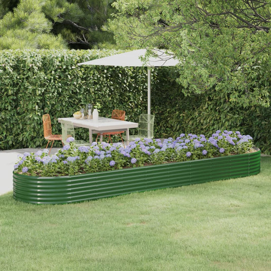 Vidaxl plantenbak 396x100x36 cm gegalvaniseerd staal groen
