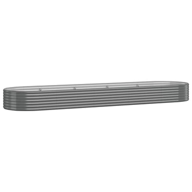 Vidaxl plantenbak 396x100x36 cm gegalvaniseerd staal grijs