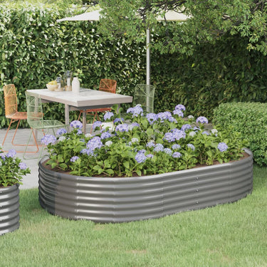 Vidaxl plantenbak 214x140x36 cm gegalvaniseerd staal grijs