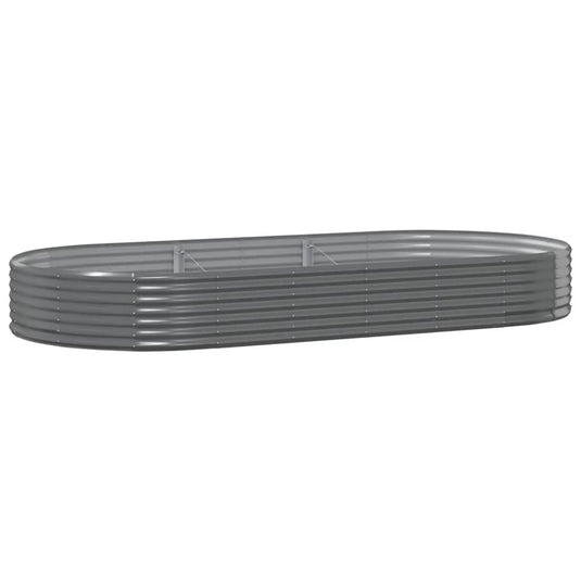 Vidaxl plantenbak 296x140x36 cm gegalvaniseerd staal grijs
