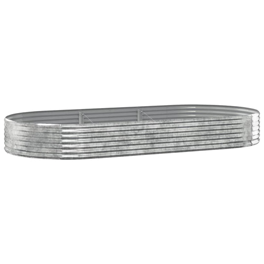 VidaXL Plantenbak 296x140x36 cm gepoedercoat staal zilverkleurig