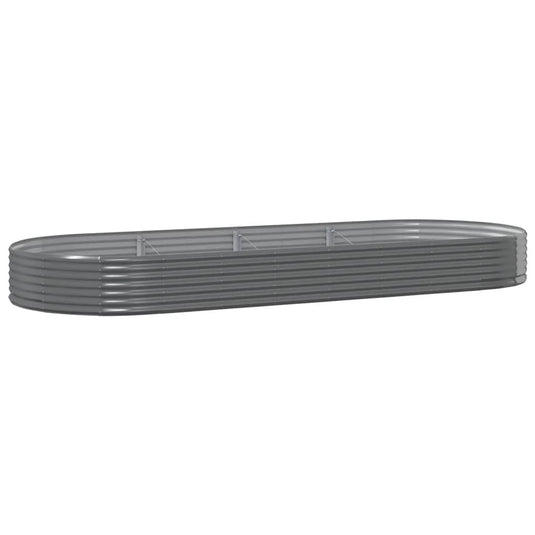 Vidaxl plantenbak 373x140x36 cm gegalvaniseerd staal grijs