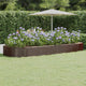 Vidaxl plantenbak 373x140x36 cm gegalvaniseerd staal bruin