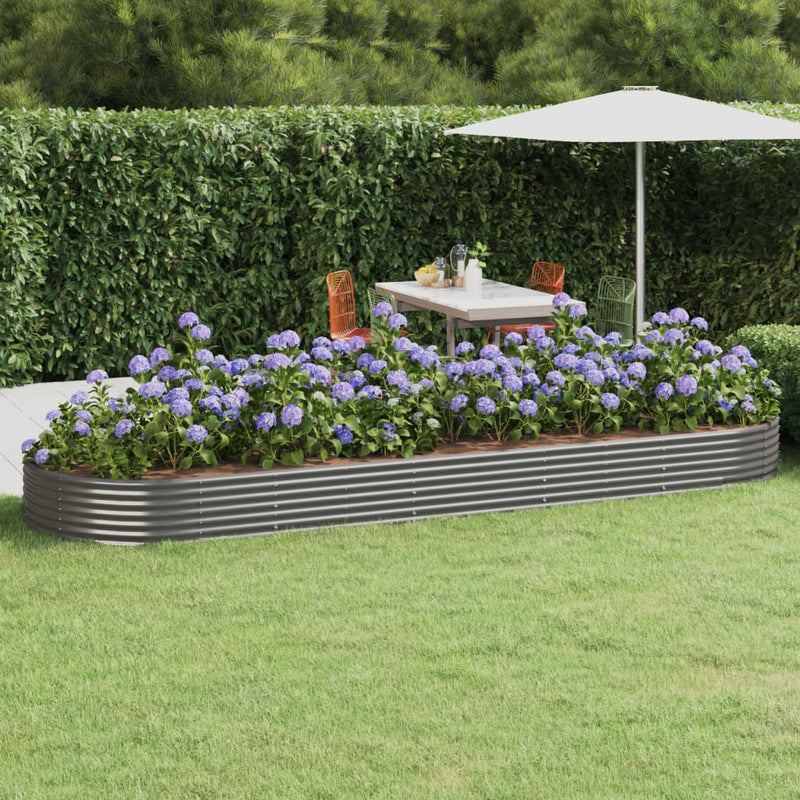 Load image into Gallery viewer, VidaXL Plantenbak 450x140x36 cm gepoedercoat staal grijs
