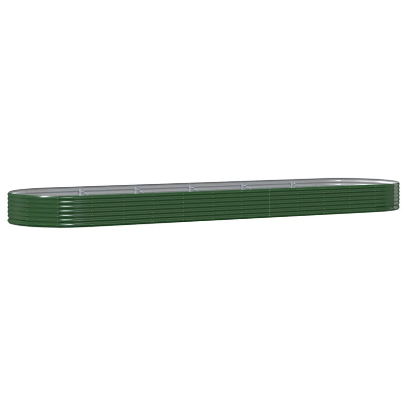 Afbeelding laden in galerijviewer, Vidaxl plantenbak 523x140x36 cm gegalvaniseerd staal groen
