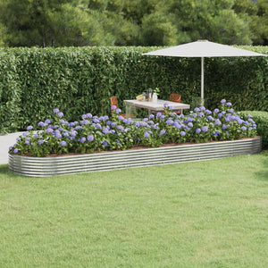 Vidaxl plantenbak 523x140x36 cm gegalvaniseerd staal zilverkleurig