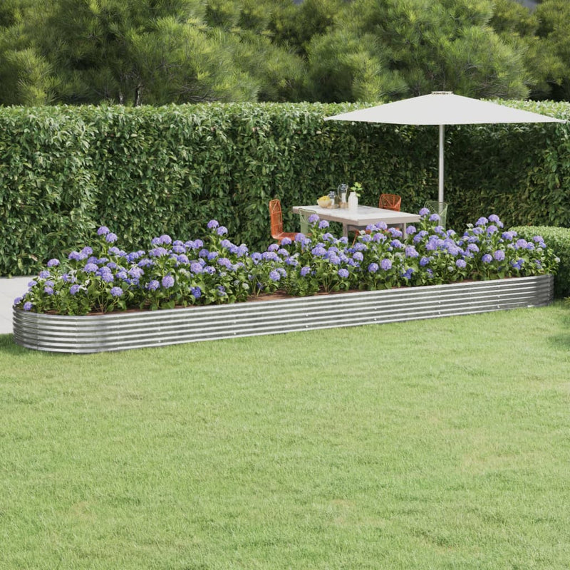 Load image into Gallery viewer, Vidaxl plantenbak 600x140x36 cm gepoedercoat staal zilverkleurig
