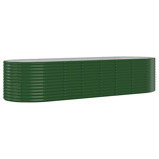 VidaXL Plantenbak 322x100x68 cm gepoedercoat staal groen