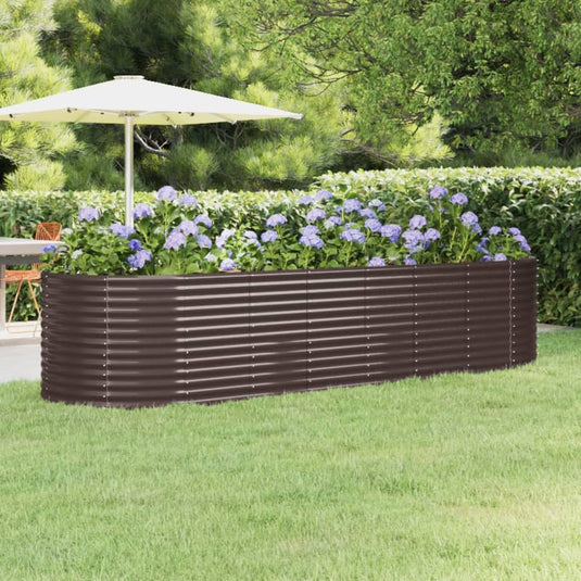 VidaXL Plantenbak 322x100x68 cm gepoedercoat staal bruin