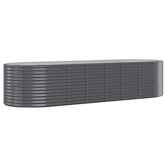 Vidaxl plantenbak 322x100x68 cm gegalvaniseerd staal antracietkleurig