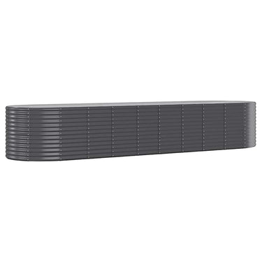 Vidaxl plantenbak 396x100x68 cm gegalvaniseerd staal antracietkleurig