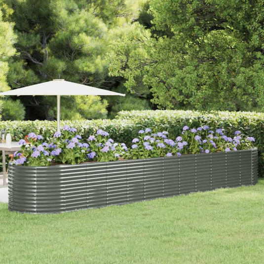 VidaXL Plantenbak 507x100x68 cm gepoedercoat staal grijs